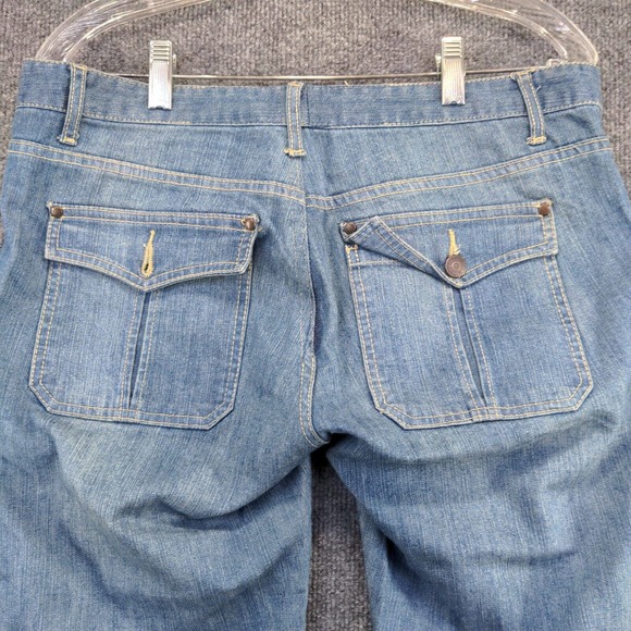 The Limited Women's Drew Straight Capri Jeans Blue 10 Stone Wash Flap Pockets - Picture 6 of 11
